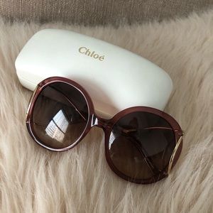 CHLOE CE703S Antique Rose Sunglasses - like new!